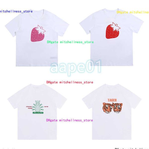 

mens fashion strawberry print tee designer womens round neck short sleeve t shirts white asian size s-2xl, White;black