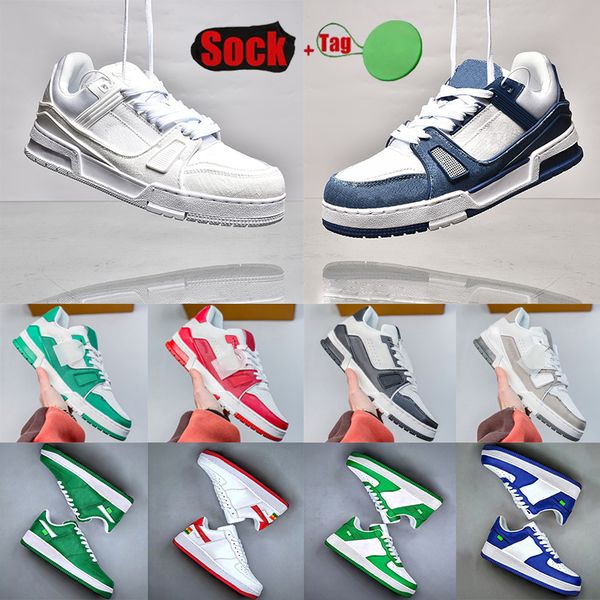 

designer luxury trainers shoes lvmh mens womens sneakers leather intage embossed bright white natural green cream black burgundy purple walk