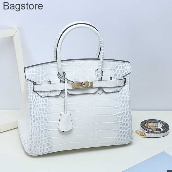 

bag shoulder 2023 designer pattern crocodile leather large capacity handbag simple birkins women bags lua0