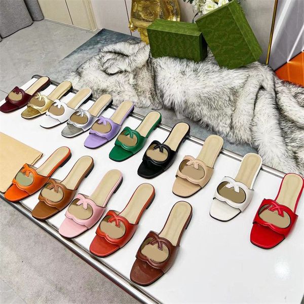

new fashion ladies slippers designer flat sandals leather casual beach flip-flops brand shoes, Black
