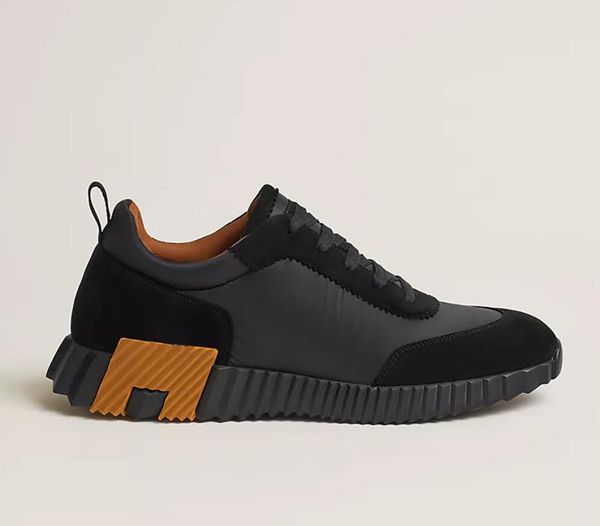 

men casual shoes bouncing sneakers technical canvas suede goatskin sports light sole trainers italy brands men's casual walking size38-, Black