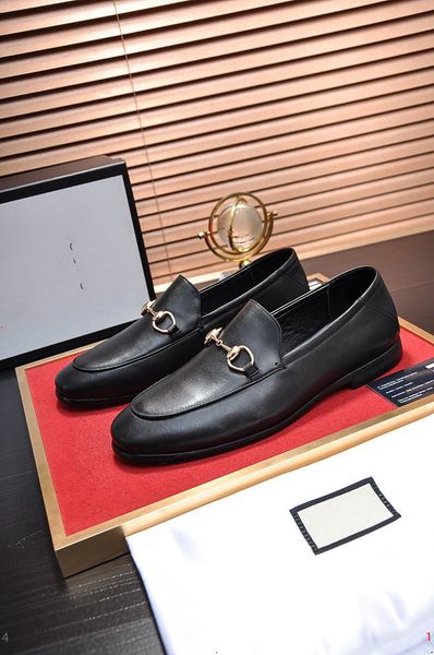 

g11/27model luxury loafers fashion weeding dress man shoes designer genuine leather handmade business shoes for men, Black