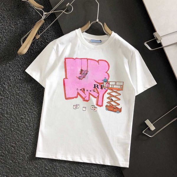 

summer short sleeved t shirt burb sweatshirt designer bags tshirt letter print crop men and women luxury tees cotton loose plus size clothin, White;black
