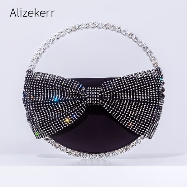 

evening bags round bow diamond evening bag women party glittering crystal clutch purses and handbags designer luxury wallets 230329
