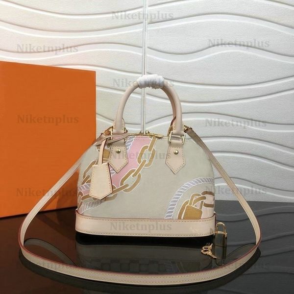 

2023ss alma bb damier azur shoulder bag n40472 with nautical print of ropes and chain new spring handbag cross body designer womens small ba