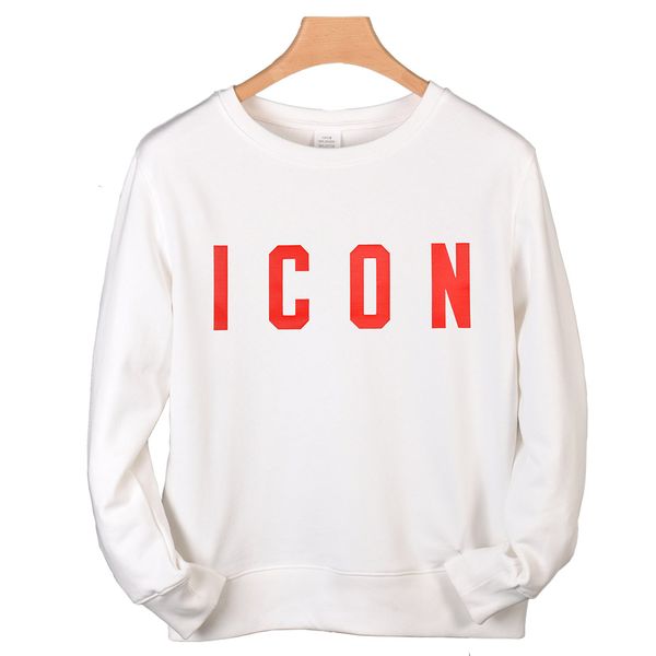 

dsq icond2 casual fashion trend pullover simple classic letter print couple sweatshirt dsq icon street fashion crew neck cotton sweatshirt i, Black
