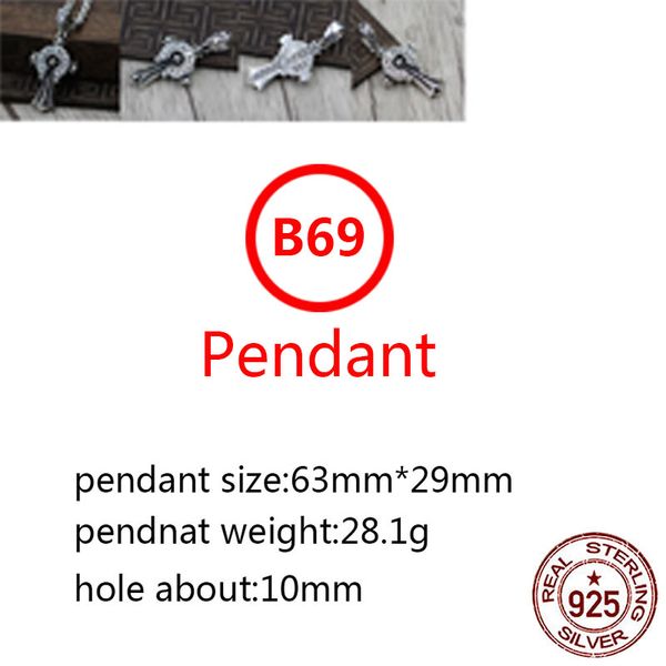 

b69 s925 sterling silver pendant personalized fashion simple couple creative cross flower letter net red hip hop punk style jewelry lover gi