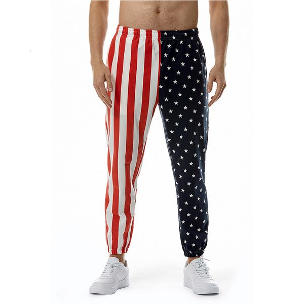 

men's pants mens style beach american flag trousers loose clothing pantalones splice fashion male long pants 230329, Black