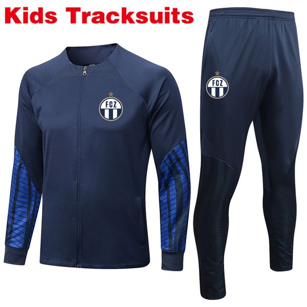 

2023 fc zurich kids mens tracksuits boys soccer tracksuit sportswear sets sports sweatershirts sweatpants children football training clothes, Gray