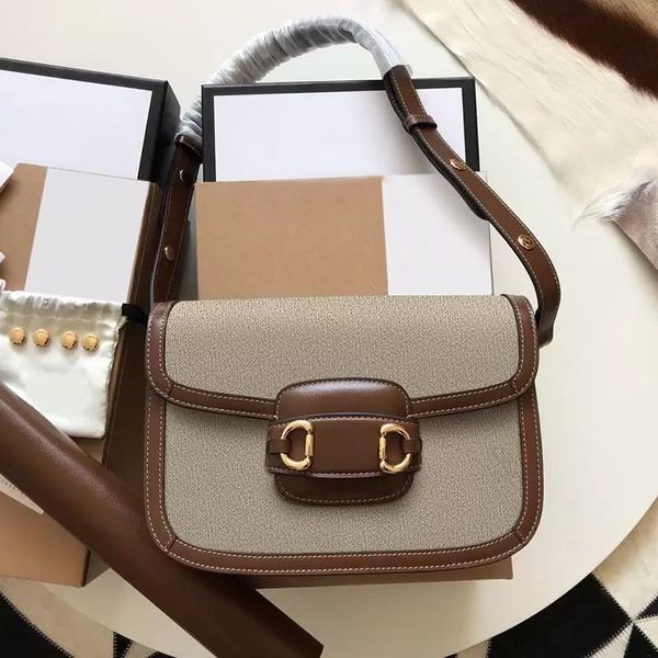 

real cowhide horsebit canvas bags retro saddle purse classic neo vintage crossbody designer handbags lady clutch purses, Black;red