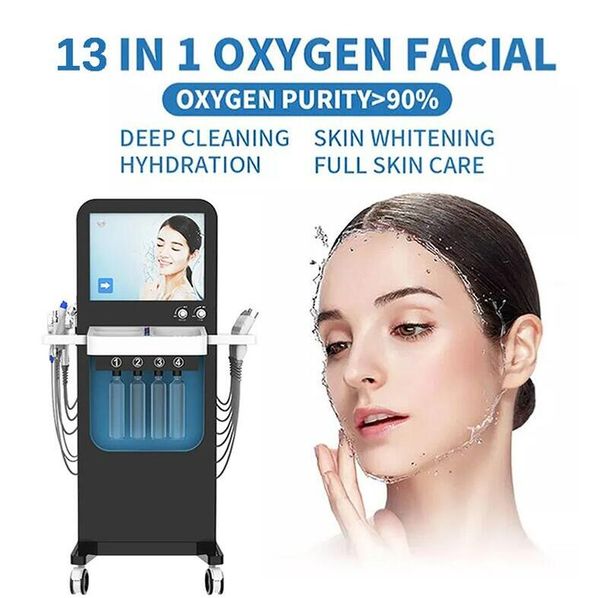 

salon use 13 in 1 hydra facial microdermabrasion korea peeling machine diamond dermabrasion machine h2o2 facial blackhead removal skin deepl