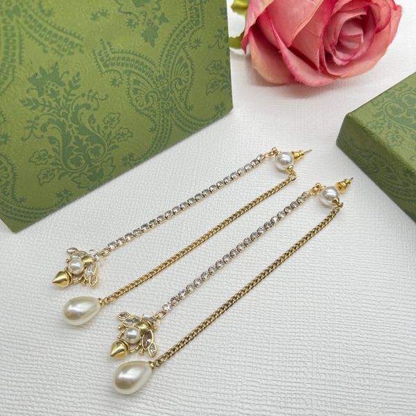 

woman charm earrings double g earing designer stud pearl orecchini fashion luxury gold silver ggity jewelry hoop women ohrringe eddw, Golden