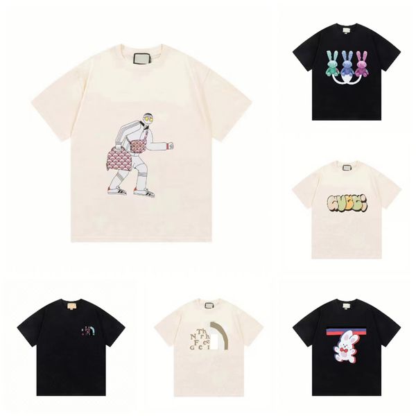 

yixin new style shirt mens womens designer t shirts printed fashion man t-shirt cotton casual tees short sleeve luxury hip hop streetwear ts, White;black