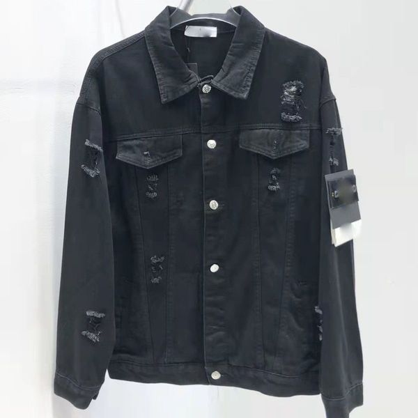 

jacket men denim jackets women coat designer camouflage locomotive jacket women's puncture lettered lapel jeans wear men's spring, Black;brown