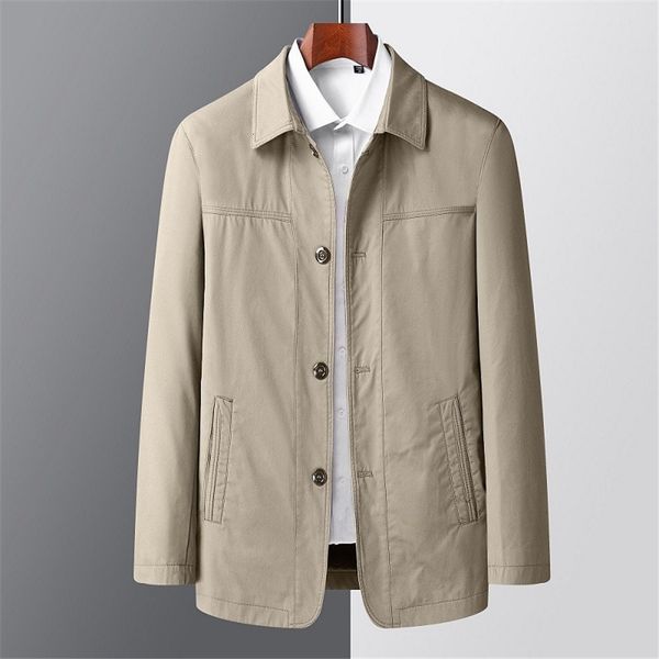

men's jackets jacket coat men spring autumn windbreaker jacket solid color fashion causal button jacket male big size coat khaki grey 2, Black;brown