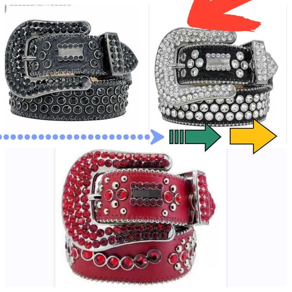 

designer belt bb belt simon mens belt for women shiny diamond belts black on black blue white multicolour with bling rhinestones as gift4441, Black;brown