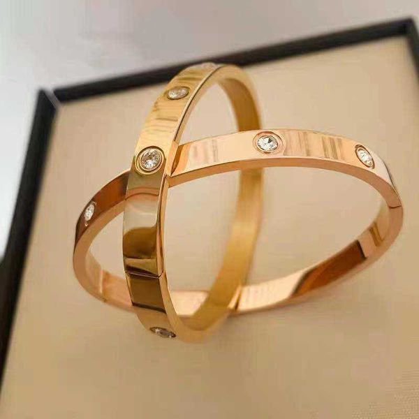 

designer bracelet love bangle jewelry titanium steel can shower simple and elegant light luxurious high-end fashion inlaid with diamonds shi, Black