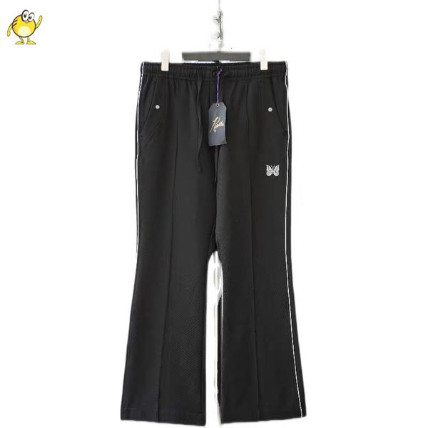 

mens pants spring autumn awge needles white striped butterfly embroidery 1 1 quality pocket drawstring men women black trousers 230328