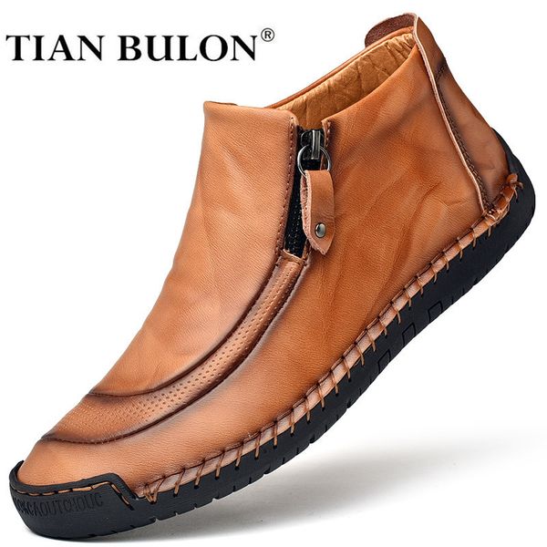 

boots genuine leather men boots handmade ankle boots british style mens casual shoes comfortable sneakers man moccasins zapatos hombre 23032, Black