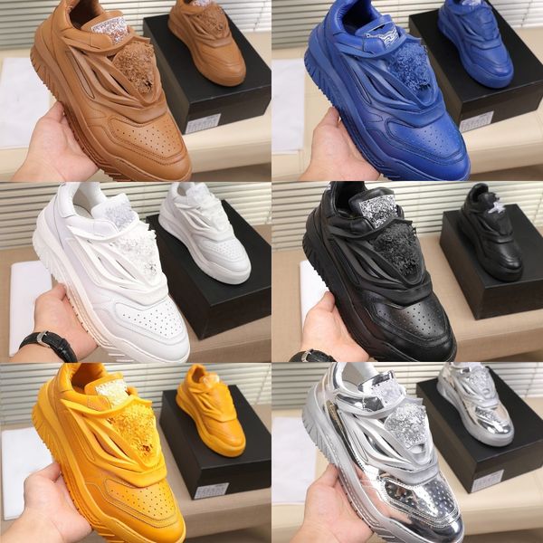 

greece men casual shoes odisse sneaker calf leather rubber trainers futuristic dynamic shoe, Black