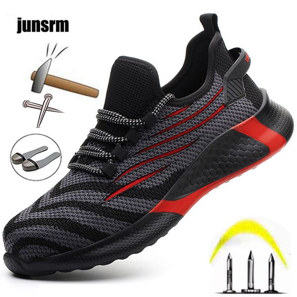

dress shoes safety shoes mens lightweight breathable steel toe protective womens work boots indestructible outdoor sports nonslip 230329, Black