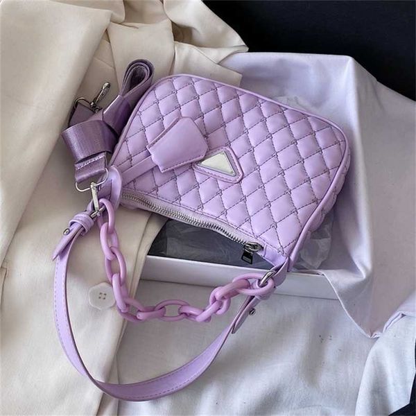 

designer bag handbag net red small foreign style women's purple one armpit messenger handbag