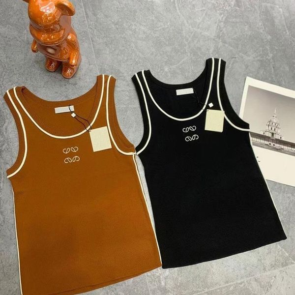 

Women Vest Top Designer Tank Tops Knitting T Shirt Sleeveless Breathable Knitted Knits Tee Sport Top Tank Tops Fashion Vest Yoga Tees, 1#