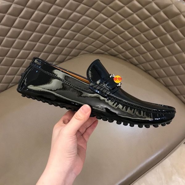 

2023 men casual shoe luxury brands summer designer genuine leather mens loafers moccasins breathable slip on driving shoes size 38-46, Black