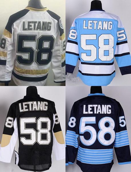 

2016 new, new #58 kris letang jersey hockey jerseys black white blue navy winter classic kris letang stitched jers, Black;red