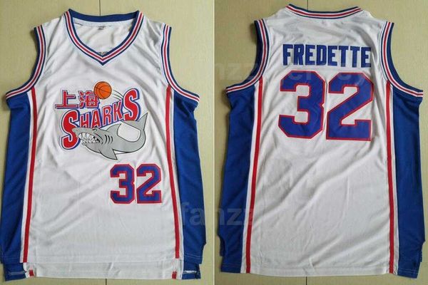 

man moive shanghai sharks 32 jimmer fredette jersey basketball university college team color white stitched breathable pure cotton sports go, Black