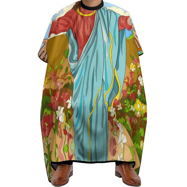 

professional barber cape polyester hair cutting salon cape water stain resistant apron cutting hair holy father, jesus, faith