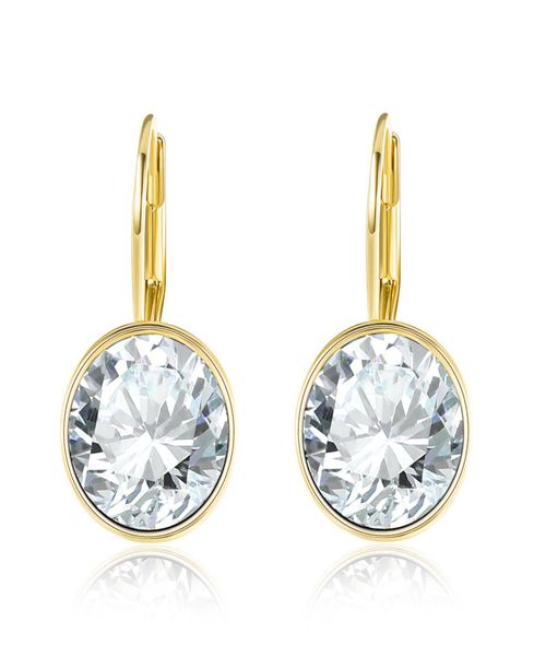 

gold color bella earrings for women white crystal from austria fashion stud earrings wedding party jewelry gift9098458, Golden;silver