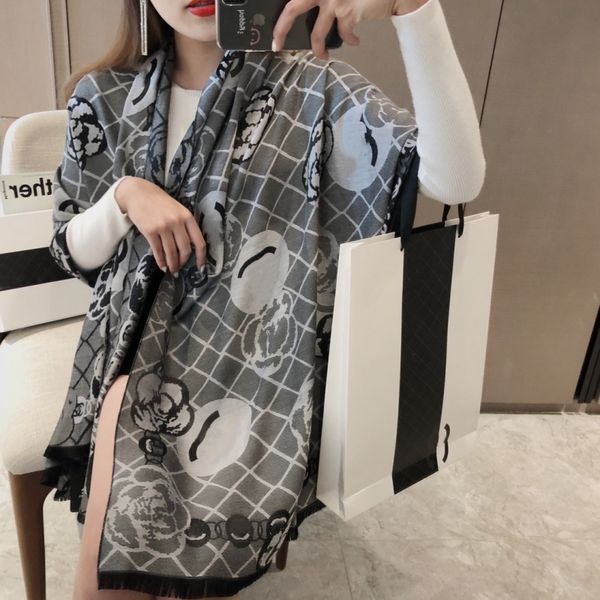 

2023 new designer scarf european and american autumn winter women's scarf soft and comfortable letter scarf warm silk scarf scarf shawl, Blue;gray