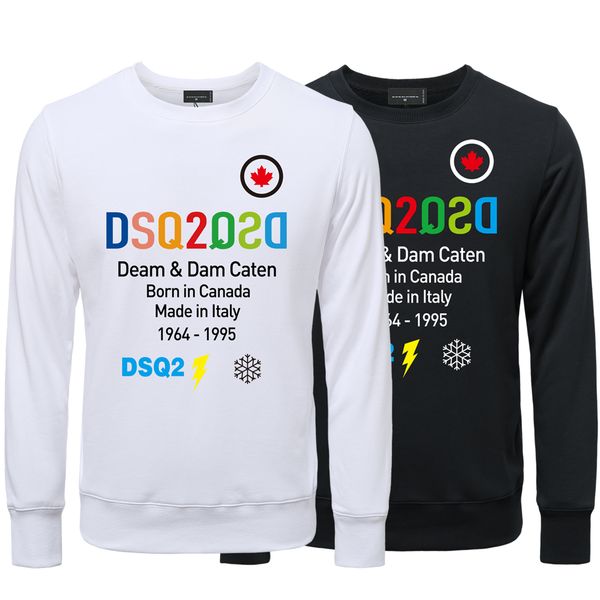 

dsq icond2 casual fashion trend pullover simple classic letter print couple sweatshirt dsq icon street fashion crew neck cotton sweatshirt w, Black