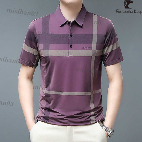 

men's polos fashion shirt men casual stripe t loose thin male s tee y2303, White;black