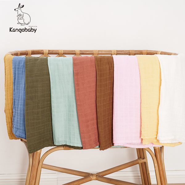 

blankets swaddling kangobaby 1 buah selimut penerimaan bayi desain populer warna solid bedung baru lahir 100 katun 230329