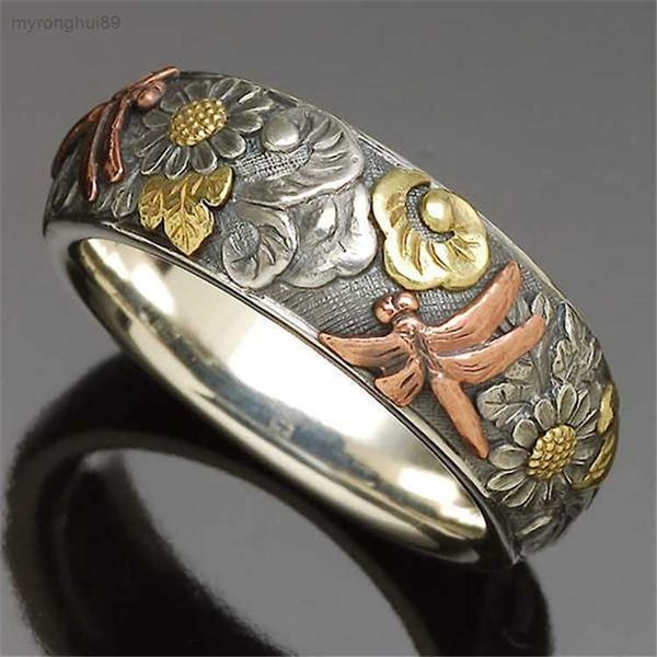 

designer ring clover ring flower dragonfly sunflower eviz, Silver