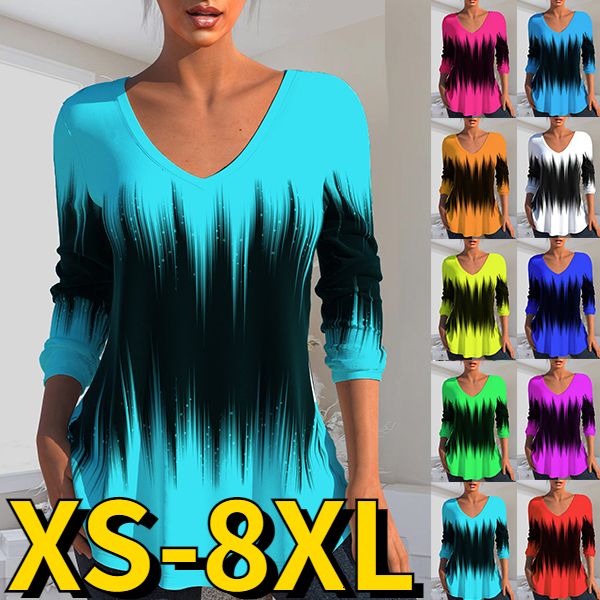 

womens tshirt autumn winter women abstract print pullover vneck elegant tshirt fashion casual long sleeve female loose tee shirt 230328, White