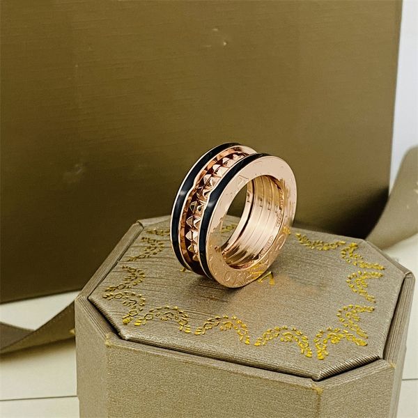 

designer rings 3color 18k gold plated brand letter band for men women stainless steel fashion metal, Silver