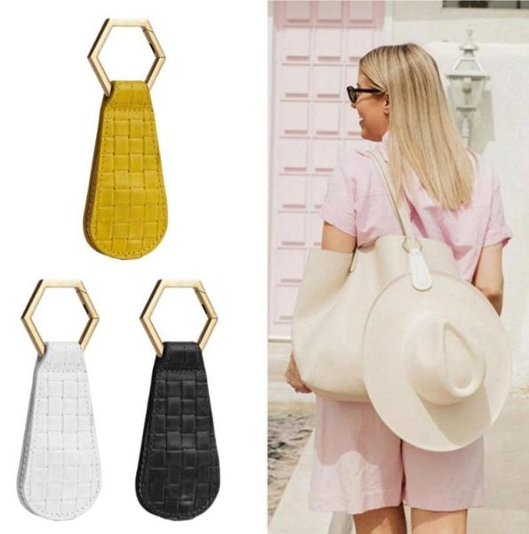 

keychains magnetic travel hat clips pu leather strap keeper for baggage scarf outdoor activities trip supplies5568319, Silver