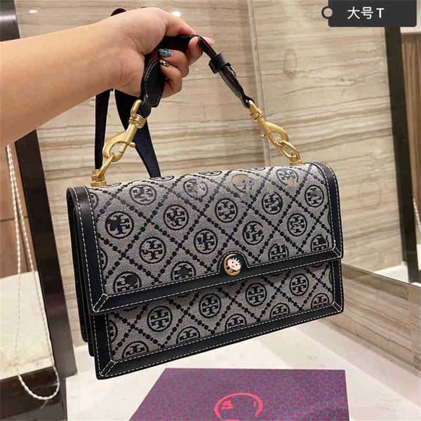

2023 designer bag 2023 new women's bag canvas old flower messenger small square double jacquard single shoulder bag