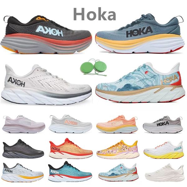 

hoka one bondi clifton 8 men running shoes sneaker black white orange amber yellow goblin blue cool grey red men women outdoor trainer sport