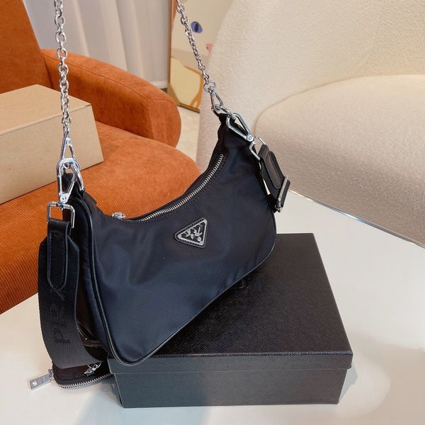 

designer 2005 nylon 3 pcs high shoulder bag cleo hobo mens womens luxury chain hobo wallet messenger bag womens clutch 2000 handbag fashion