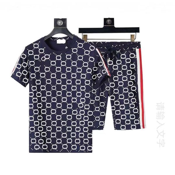 

men's tracksuits designer sports suit slimming display lapel t-shirt casual fashion stripe pattern cotton brand spring and summer men&#, Gray