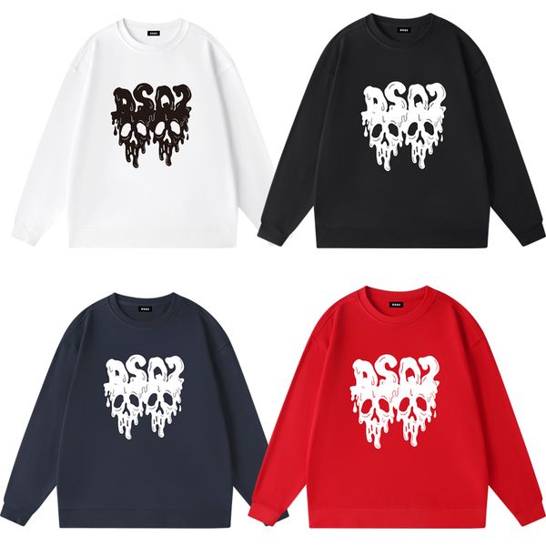 

dsq icond2 casual fashion trend pullover simple classic letter print couple sweatshirt dsq icon street fashion crew neck cotton sweatshirt w, Black