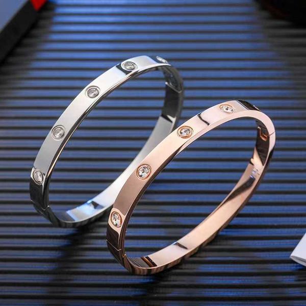 

designer bracelet love bangle jewelry red colorless exquisite ins fashion design bracelet light luxury high grade titanium steel women', Black