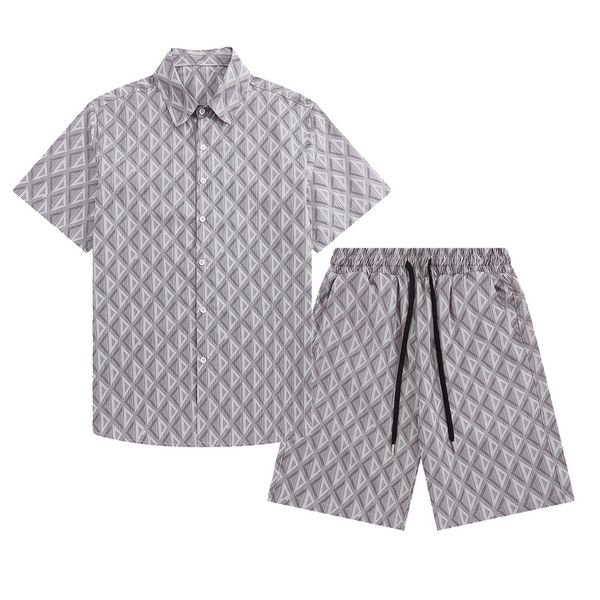 

men designer shirts mens lattice dress shirt spring and summer embroidery fashion geometric print bowling shirt hawaii t shirt men slim fit, White;black