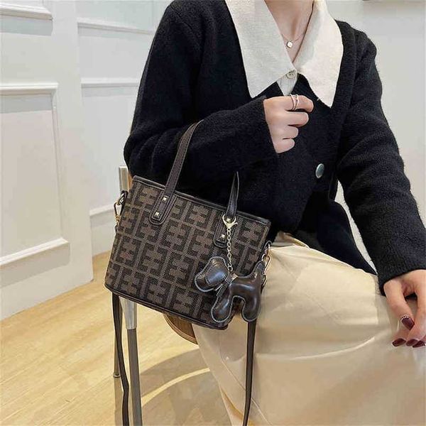 

designer bag versatile winter popular lattice fashion net red old flower bear shoulder bag