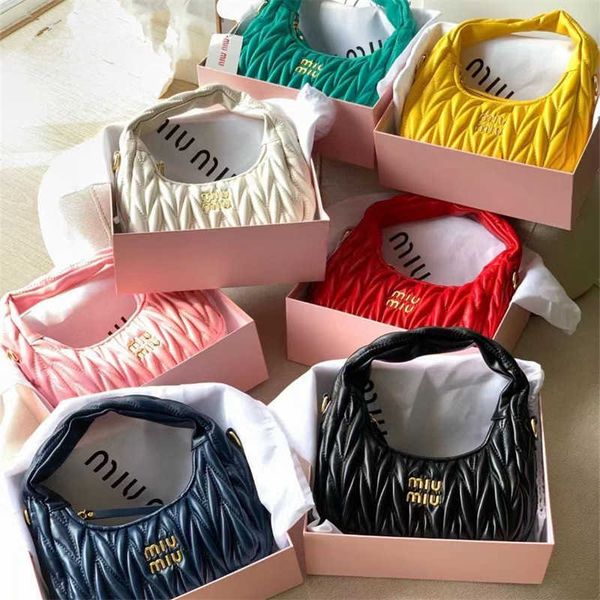 

cross body miu home same pleated cloud bag fashion rhombic embroidery dumpling one shoulder crossbody hobo handbag