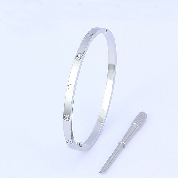 

4mm thin sixth generation love bracelet high end luxury fashion screwdriver bracelet designer bracelets men and women titanium steel christm, Golden;silver